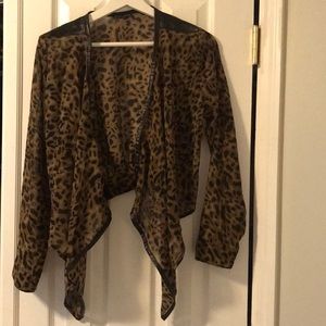 Leopard sheer long sleeve